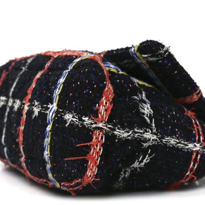 Tweed Quilted Large Chanel 19 Flap Black Orange Blue