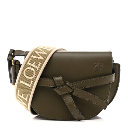 Calfskin Jacquard Mini Gate Dual Bag Autumn Green