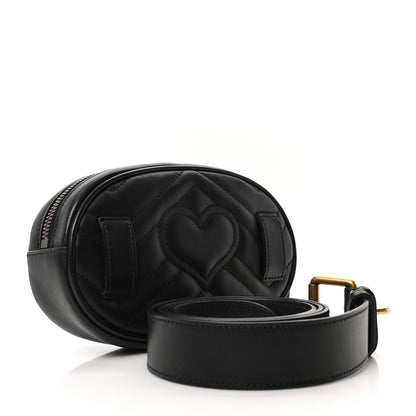 Calfskin Matelasse GG Marmont Belt Bag 95 38 Black