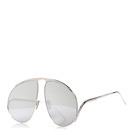 Metal Hillock Aviator Oversized Sunglasses LW40180U Silver