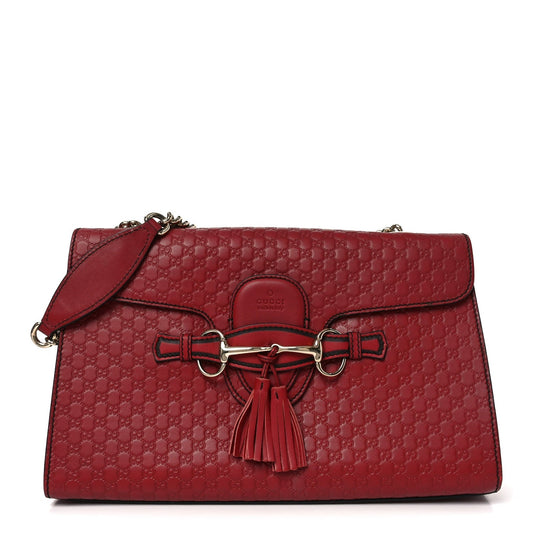 Microguccissima Medium Emily Chain Shoulder Bag Red