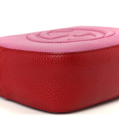 Dollar Calfskin Bi-Color Small Soho Disco Bag New Rosette Hibiscus Red