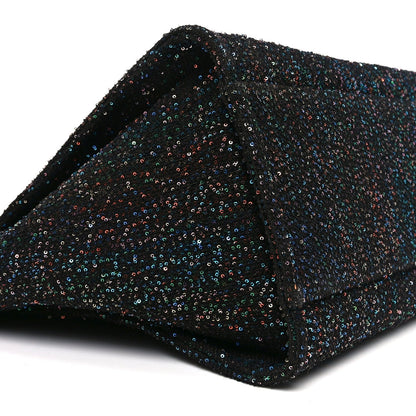 Calfskin Sequin Medium Deauville Tote Black