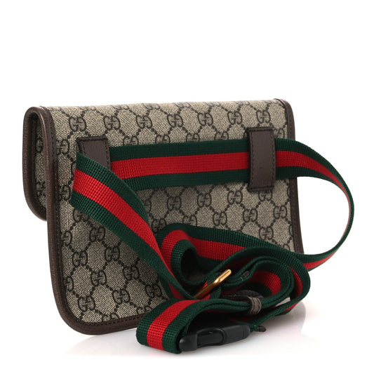 GG Supreme Monogram Neo Vintage Web Belt Bag Brown