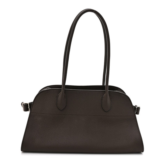 Grained Calfskin Margaux Shoulder 12 Deep Brown