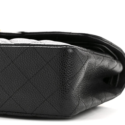 Caviar Quilted Small Double Flap Black