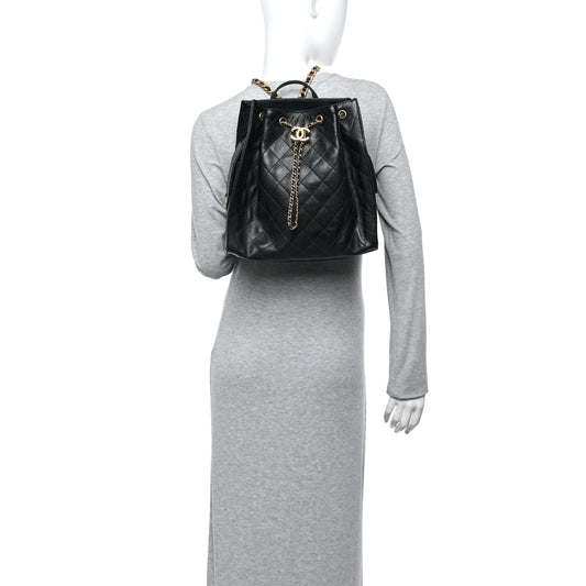 Caviar Quilted Large Chanel 25 Backpack Black