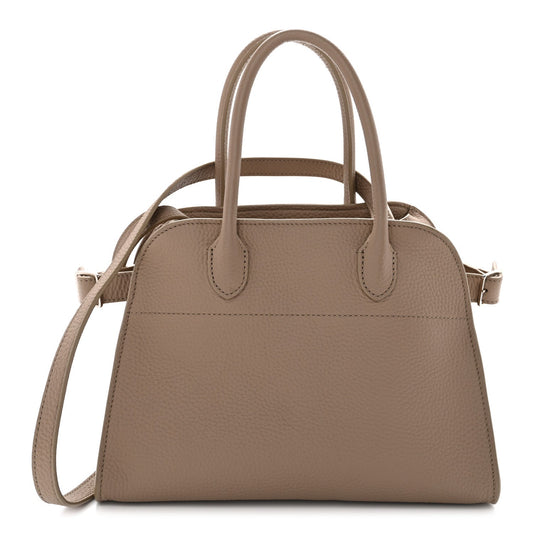 Grained Calfskin Soft Margaux 10 Bag Dark Taupe