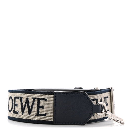 Calfskin Jacquard Anagram Strap Navy Black