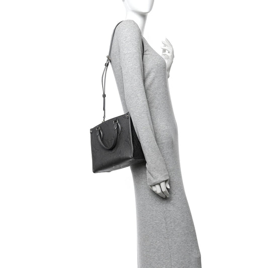 Metallic Empreinte Monogram Giant Onthego PM Gun Metal