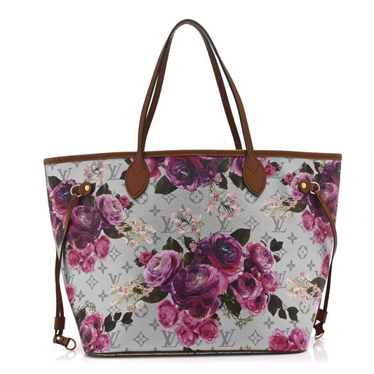 Metallic Monogram LV Garden Neverfull MM  Silver