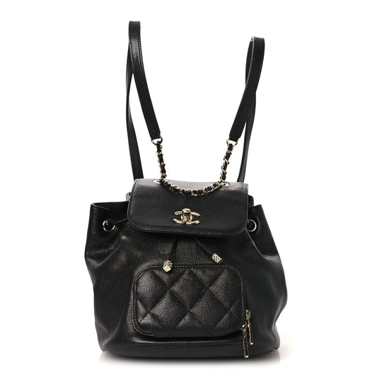 Caviar Quilted Mini Business Affinity Backpack Black