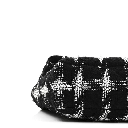 Tweed Quilted Large Chanel 19 Flap Black White