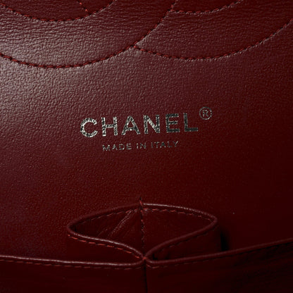 Patent Quilted Jumbo Double Flap Dark Red