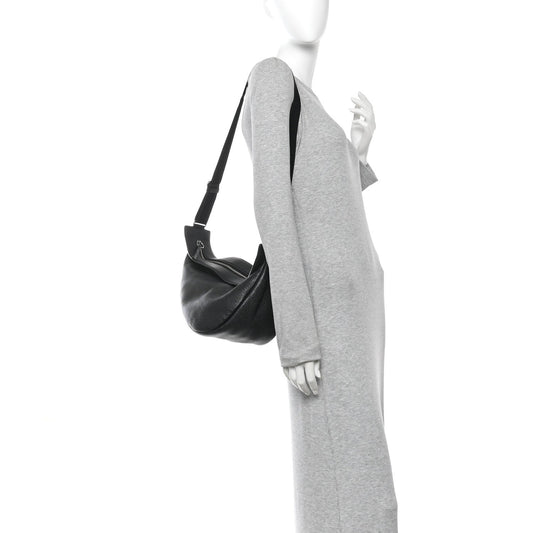 Grained Calfskin Large Slouchy Banana Bag Black