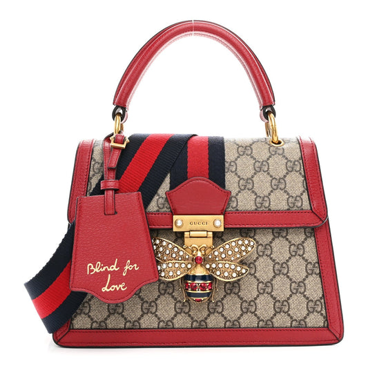 GG Supreme Monogram Small Queen Margaret Top Handle Bag Red