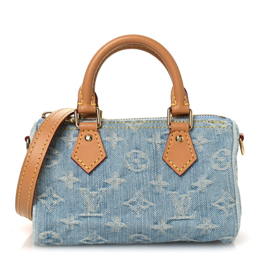 Monogram Denim Nano Speedy Sky Blue