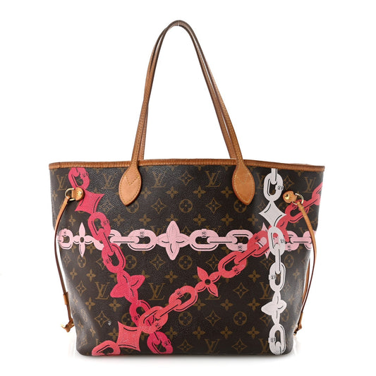 Monogram Bay Neverfull MM Rose Ballerine Poppy