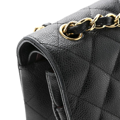 Caviar Quilted Jumbo Double Flap Black