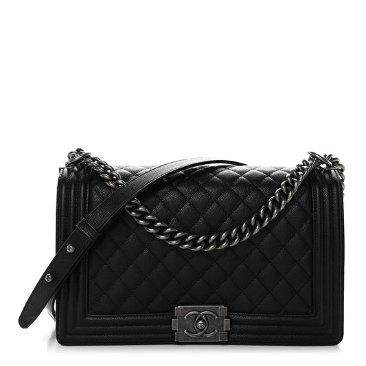 Caviar Quilted New Medium Boy Flap Black
