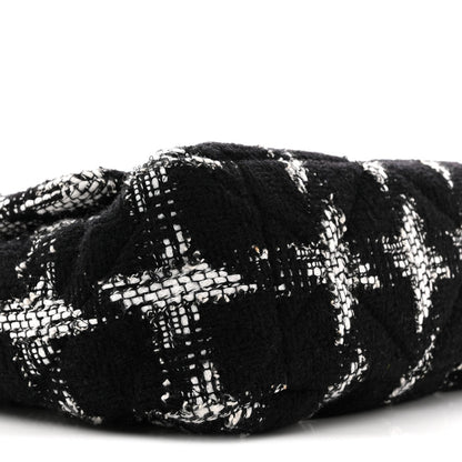 Tweed Quilted Maxi Chanel 19 Flap Black White