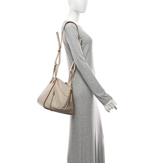 Grained Calfskin Small Hammock Shoulder Bag Light Ghost
