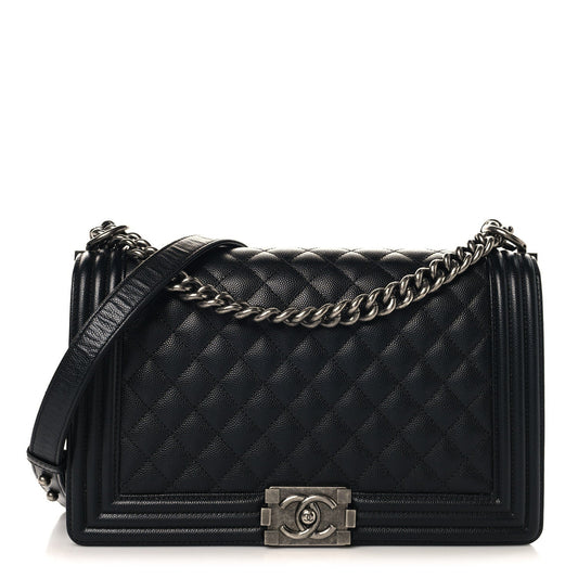 Caviar Quilted New Medium Boy Flap Black