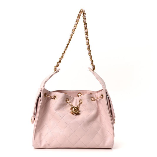 Caviar Quilted Small Chanel 25 Handbag Light Pink