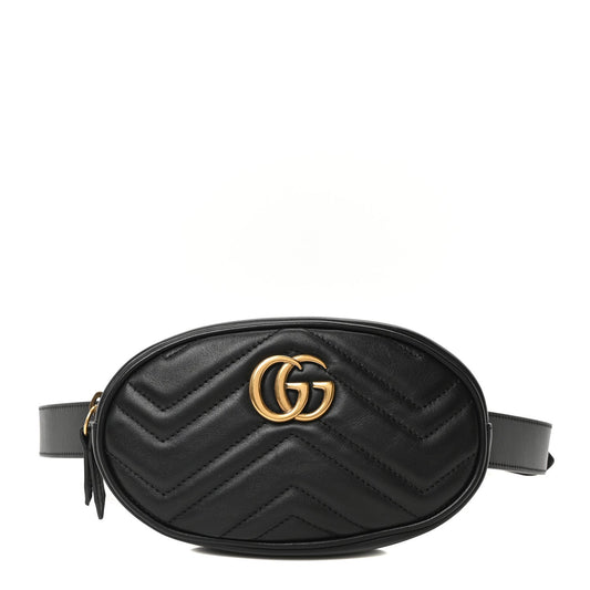 Calfskin Matelasse GG Marmont Belt Bag 95 38 Black