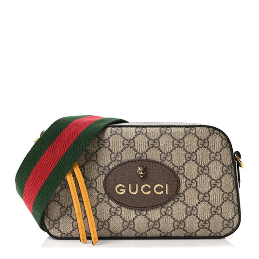 GG Supreme Monogram Web Neo Vintage Shoulder Bag Beige New Acero Crop