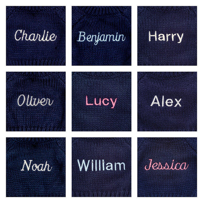 Bashful Lilac Bunny with Personalized Navy Jumper