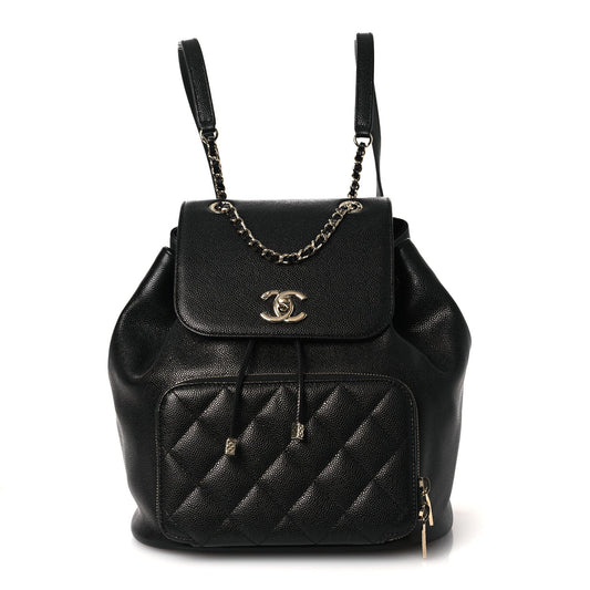 Caviar Quilted Business Affinity Backpack Black