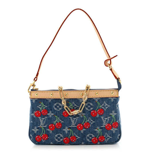 LV X TM Monogram Denim Cerises Pochette Accessories Blue
