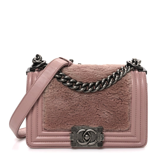 Fur Calfskin Small Boy Flap Pink