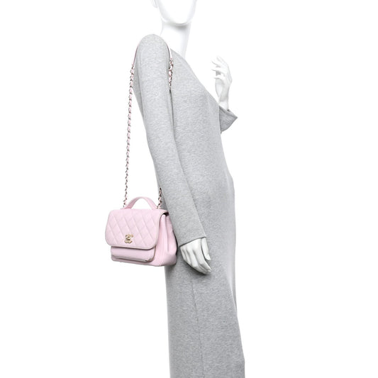 Caviar Quilted Medium Business Affinity Flap Light Pink
