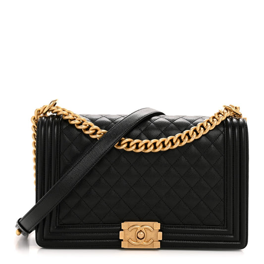 Caviar Quilted New Medium Boy Flap Black
