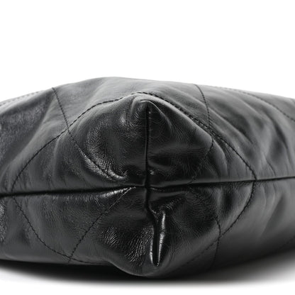 Shiny Calfskin Quilted Small Chanel 22 Black