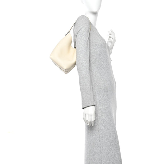 Grained Calfskin Small N/S Hook Tote Ivory