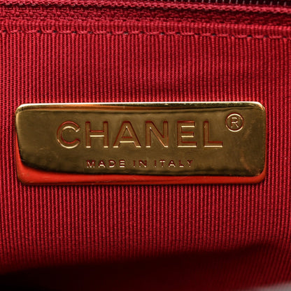 Shiny Goatskin Quilted Medium Chanel 19 Flap Black