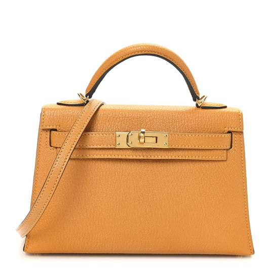 Chevre Chamkila Mini Kelly Sellier 20 Jaune D'or