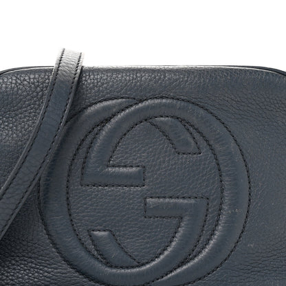 Pebbled Calfskin Small Soho Disco Bag Blue