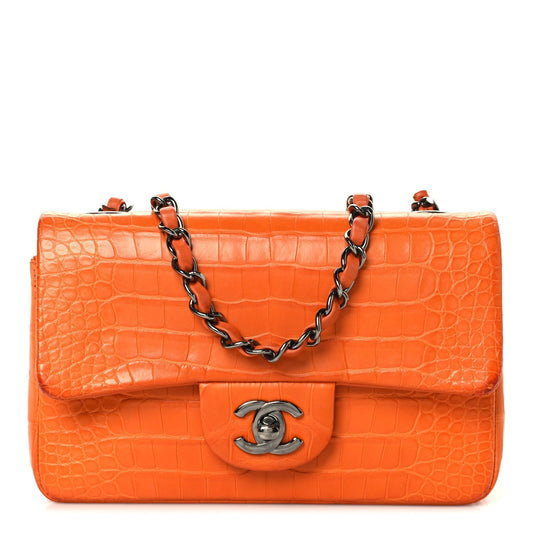 Alligator Mini Rectangular Flap Orange