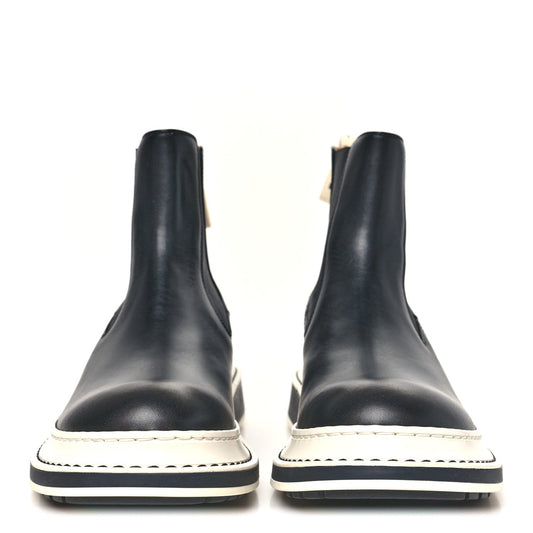 Calfskin Logo Chelsea Mens Boots 38 Black