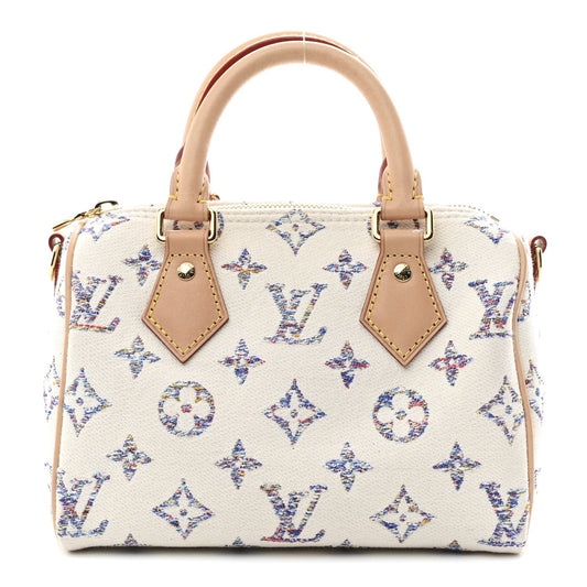 Monogram Jacquard Fabric Speedy Bandouliere 20 Multicolor Beige