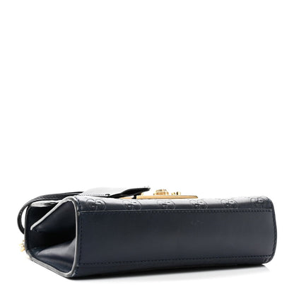 Guccissima Small Padlock Shoulder Bag Blue Agata