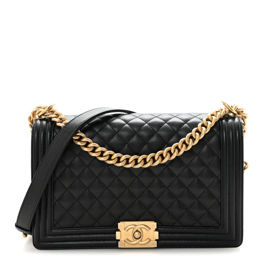 Caviar Quilted New Medium Boy Flap Black