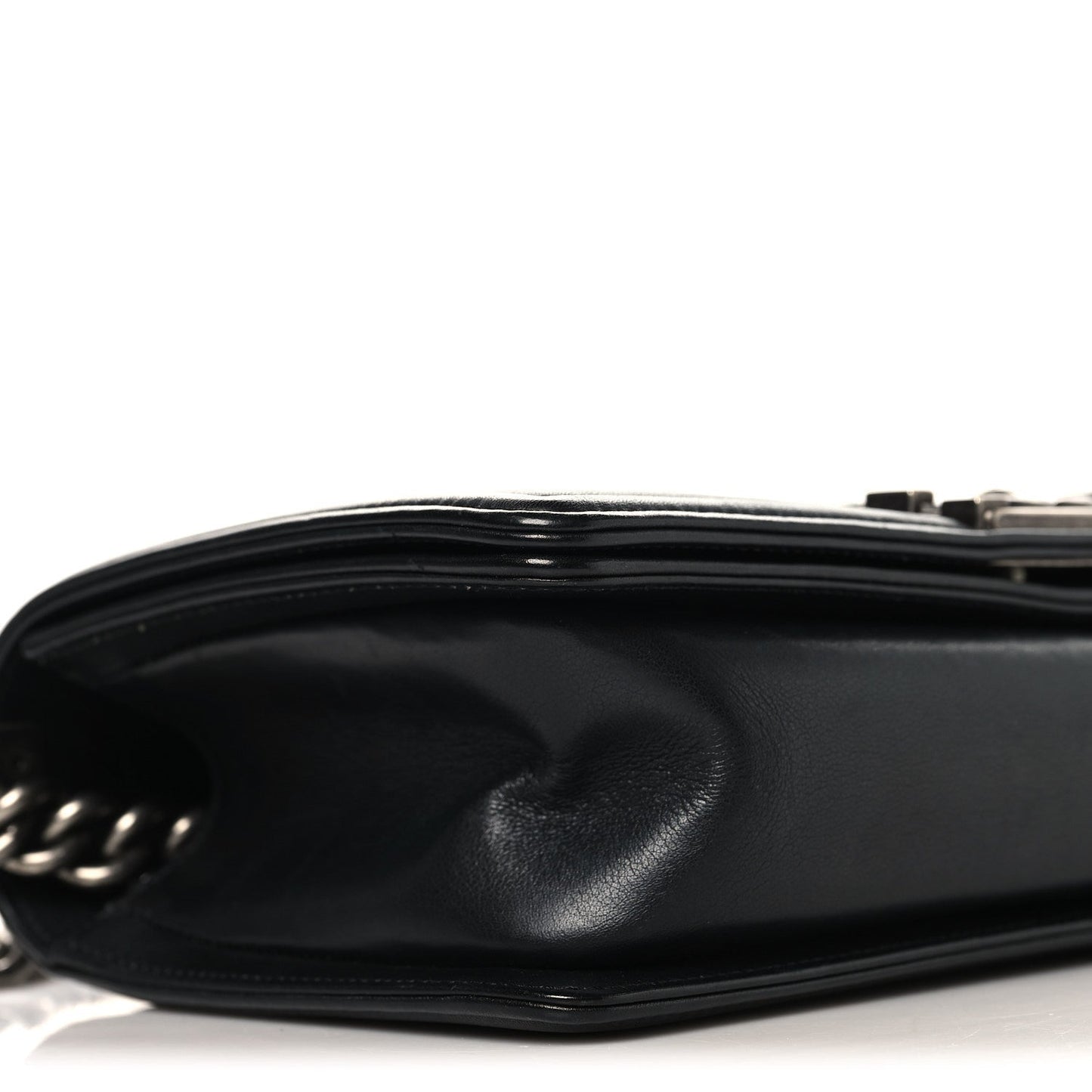Lambskin Braided Woven Medium Boy Flap Black