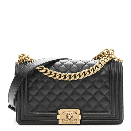 Caviar Quilted Medium Boy Flap Black