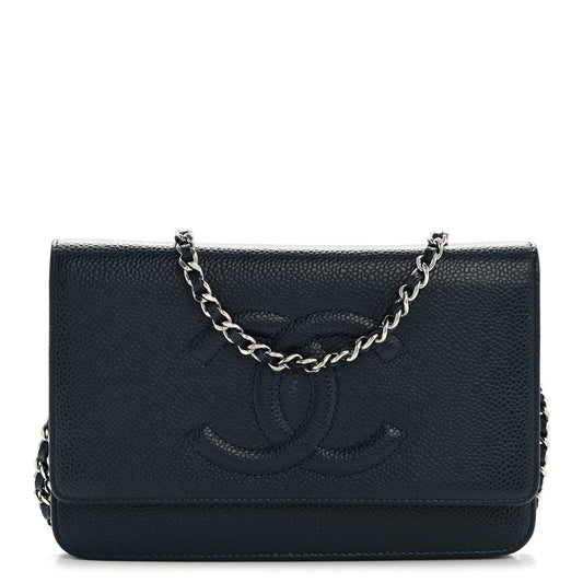 Caviar Timeless CC Wallet on Chain WOC Navy Blue