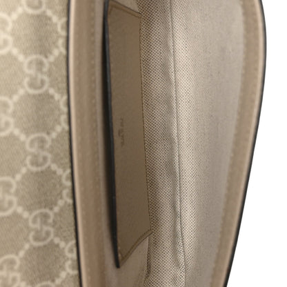 GG Supreme Monogram Textured Dollar Calfskin Web Mini Ophidia Envelope Shoulder Bag Beige Mystic White Oatmeal